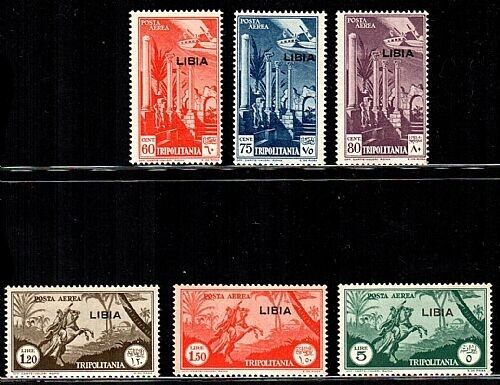 1940 Colonie (Libia) - Serie completa Posta aerea soprastampata MNH**