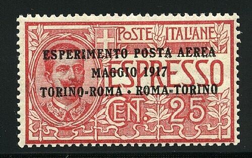 1917 Regno d'Italia - Posta aerea Torino-Roma 25 cent. MNH**