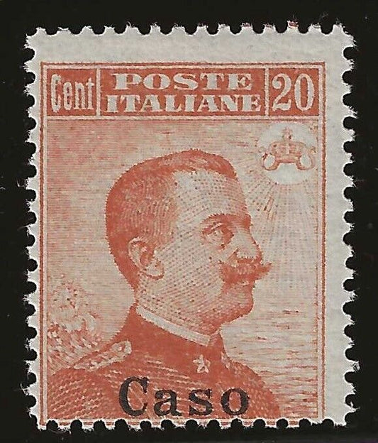 1917 Isole dell'Egeo (Caso) - 20 cent. arancione Michetti senza filigrana MH*