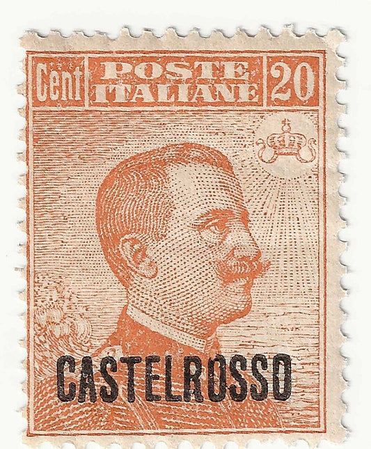 1922 Possessions (Castelrosso) - 20 centimes. MH* surimprimé orange