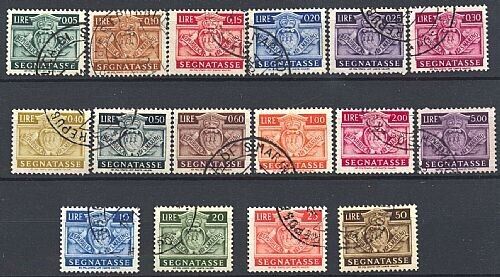 1945 San Marino - Tax postage coat of arms, complete series used