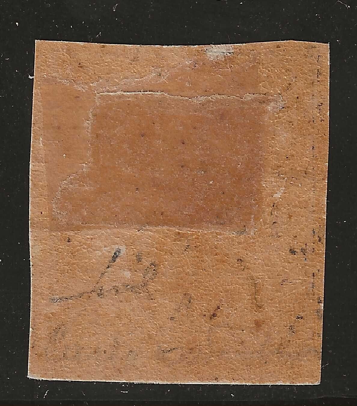 1859 Antichi Stati (Romagne) - 8 baj. rosa in cornice firma Fiecchi MH*