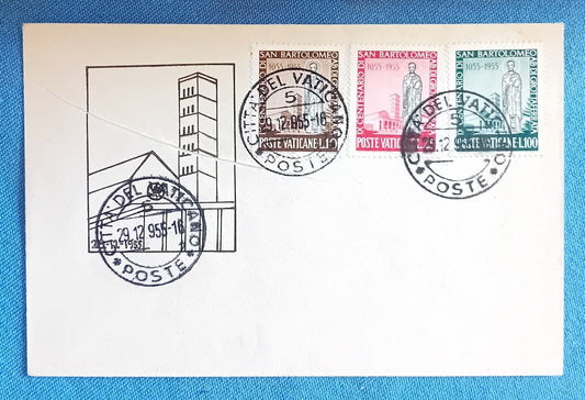 1955 Vaticano - Morte San Bartolomeo, Busta FDC