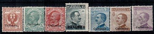 1912 Egeo (Calimno) - Serie completa ordinaria Calino soprastampata MNH**