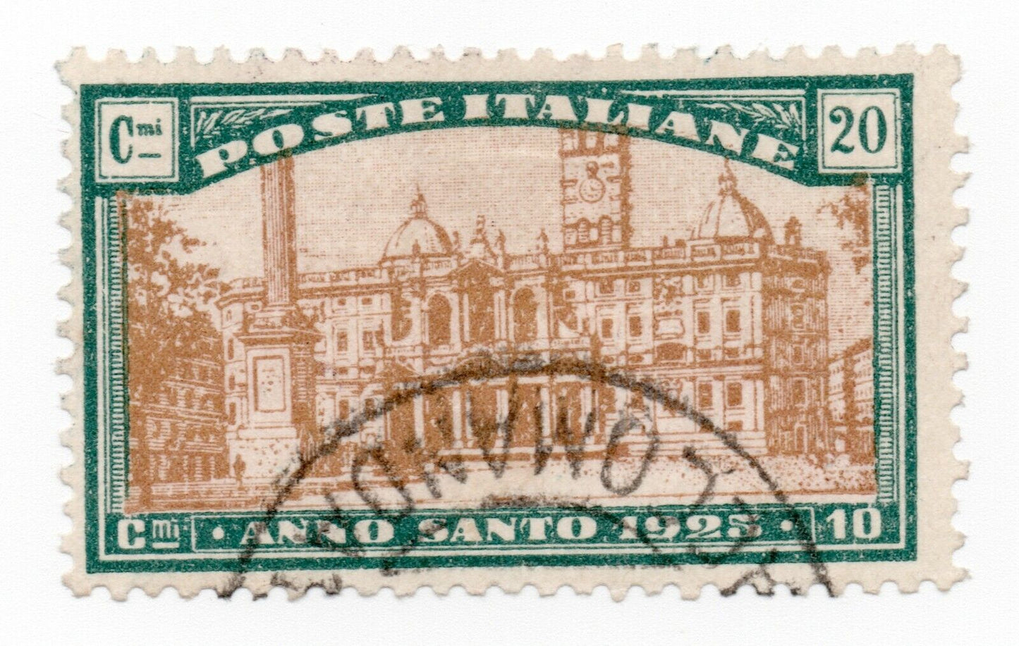 1924 - Regno d'Italia - Anno Santo 1925, 20 c. + 10 S. Maria Maggiore usato