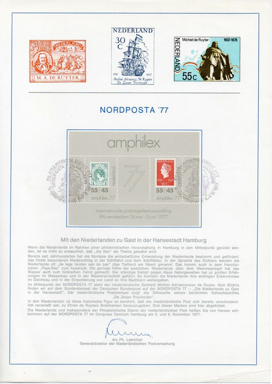 1977 - Olanda - Amphilex 77, foglio con FDC