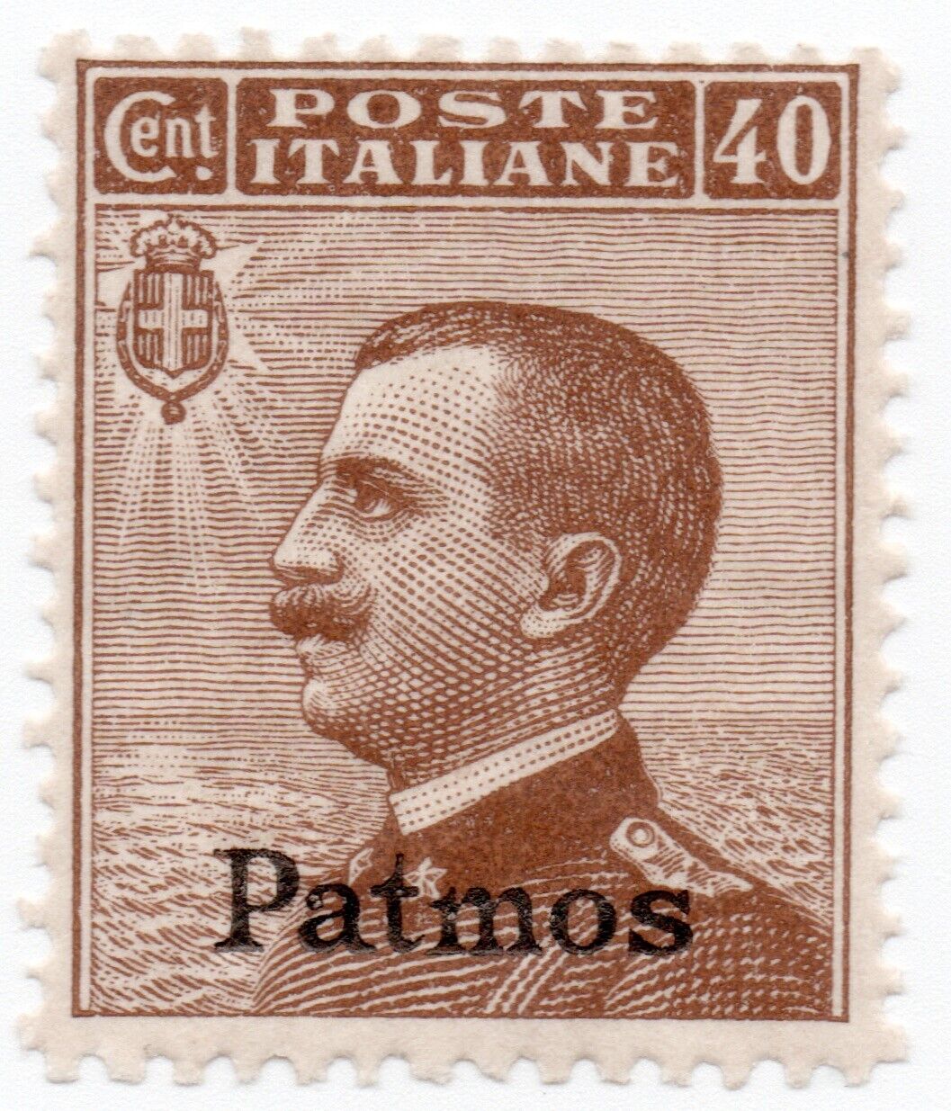 1912 - Regno (Isole dell'Egeo) - 40 c. bruno Patmos MNH**