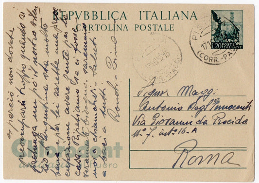 1951 Repubblica italiana - Intero pubblicitario "Chlorodont" 20 L.