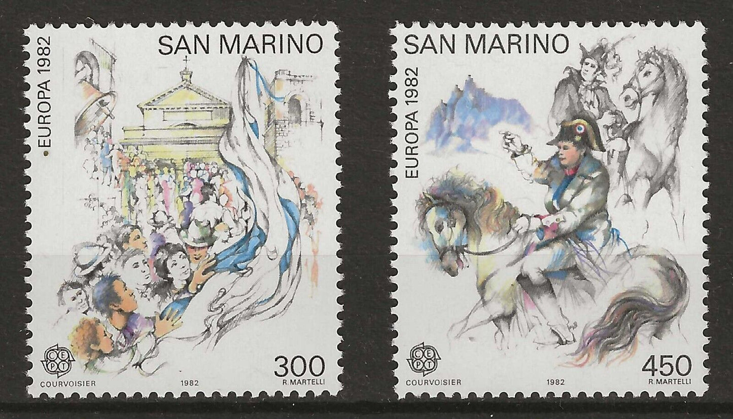 1982 San Marino - united Europe, historical events 2 MNH values**