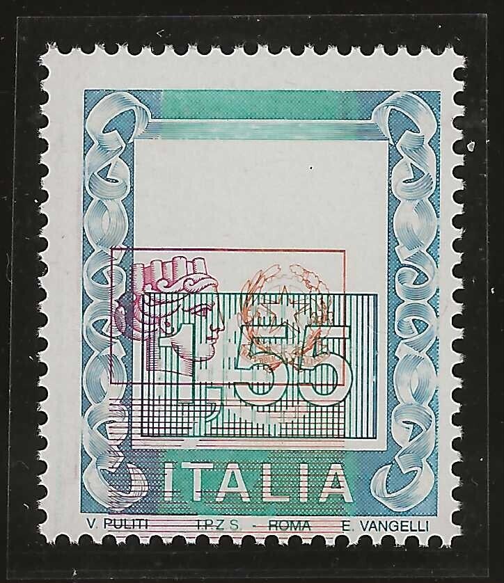 2002 Repubblica italiana - 1,55 € alto valore colore fortemente spostato Carraro