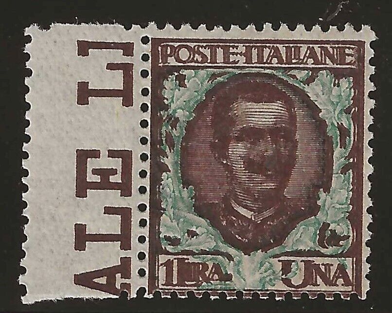 1901 Regno d'Italia - Floreale 1 L. doppia stampa del bruno MH*