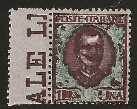 1901 Regno d'Italia - Floreale 1 L. doppia stampa del bruno MH*