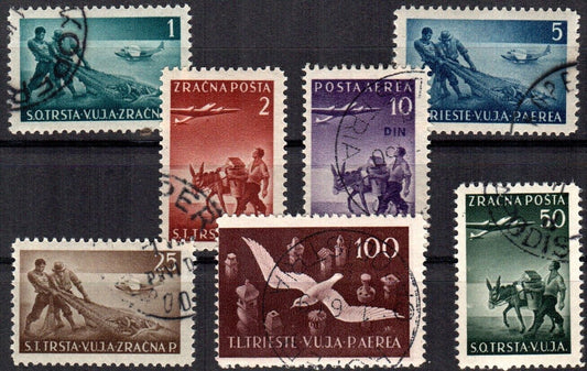 1949 Trieste B - Posta Aerea serie completa soggetti vari usata