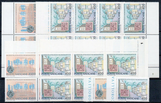 1987 - Città del Vaticano - Inaugurazione museo numismatico, blocchi + 2 v. MNH*