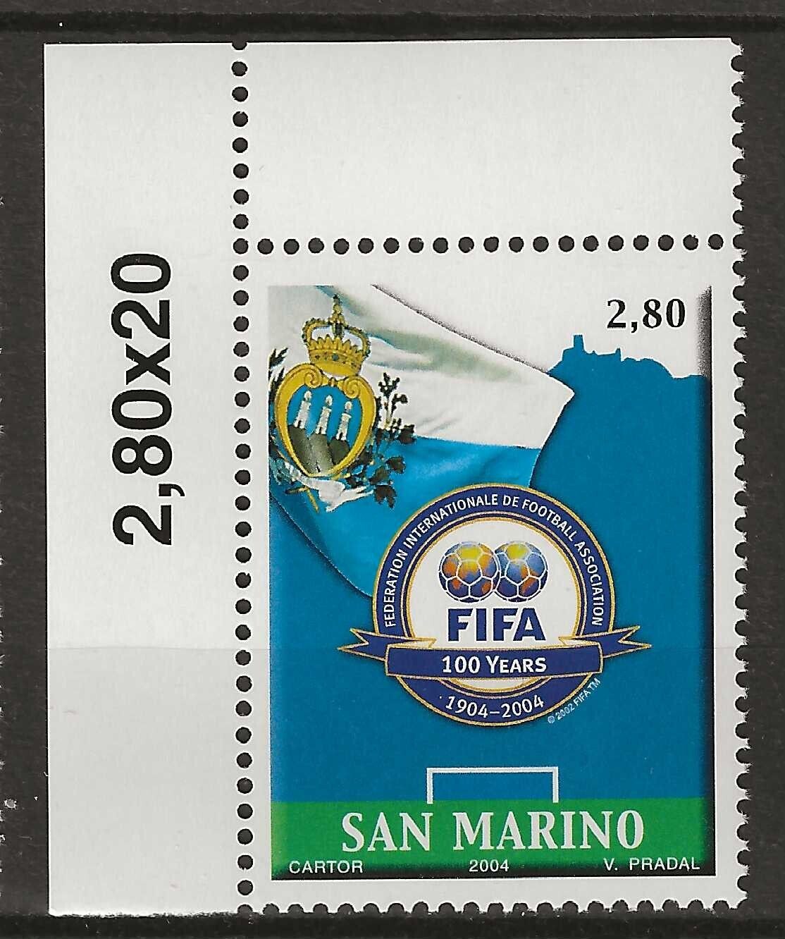 2004 San Marino - FIFA Centenary €2.80 polychrome MNH**