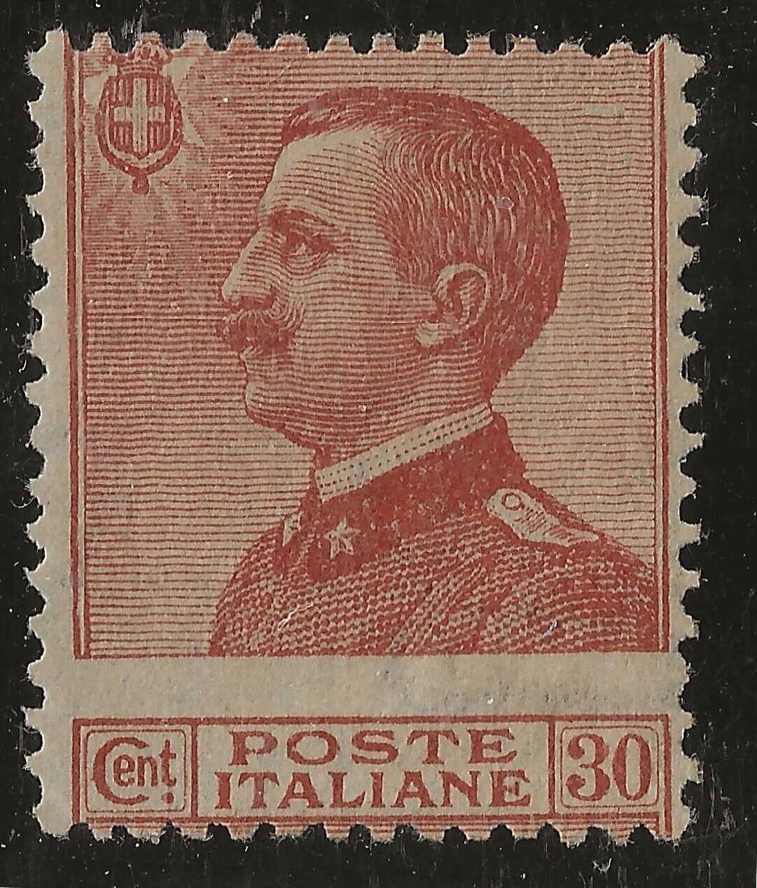 1922 Regno d'Italia - Michetti 30 cent. bruno arancio dentellatura spostata MH*