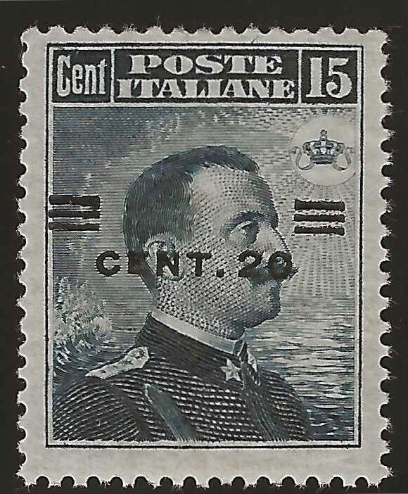 1916 Regno d'Italia - Michetti 20 su 15 cent. soprastampa spostata in basso MH*