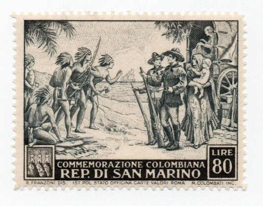 1952 - San Marino - 500 aniversario del nacimiento de C. Colombo - 80 L. MinH **