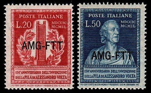 1949 Trieste A (AMG-FTT) - A. Volta serie completa di due valori MNH**