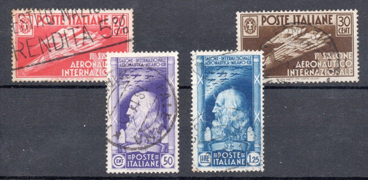 1935 - Regno d'Italia - 1° Salone Aeronautico Internazionale, 4 val. usati