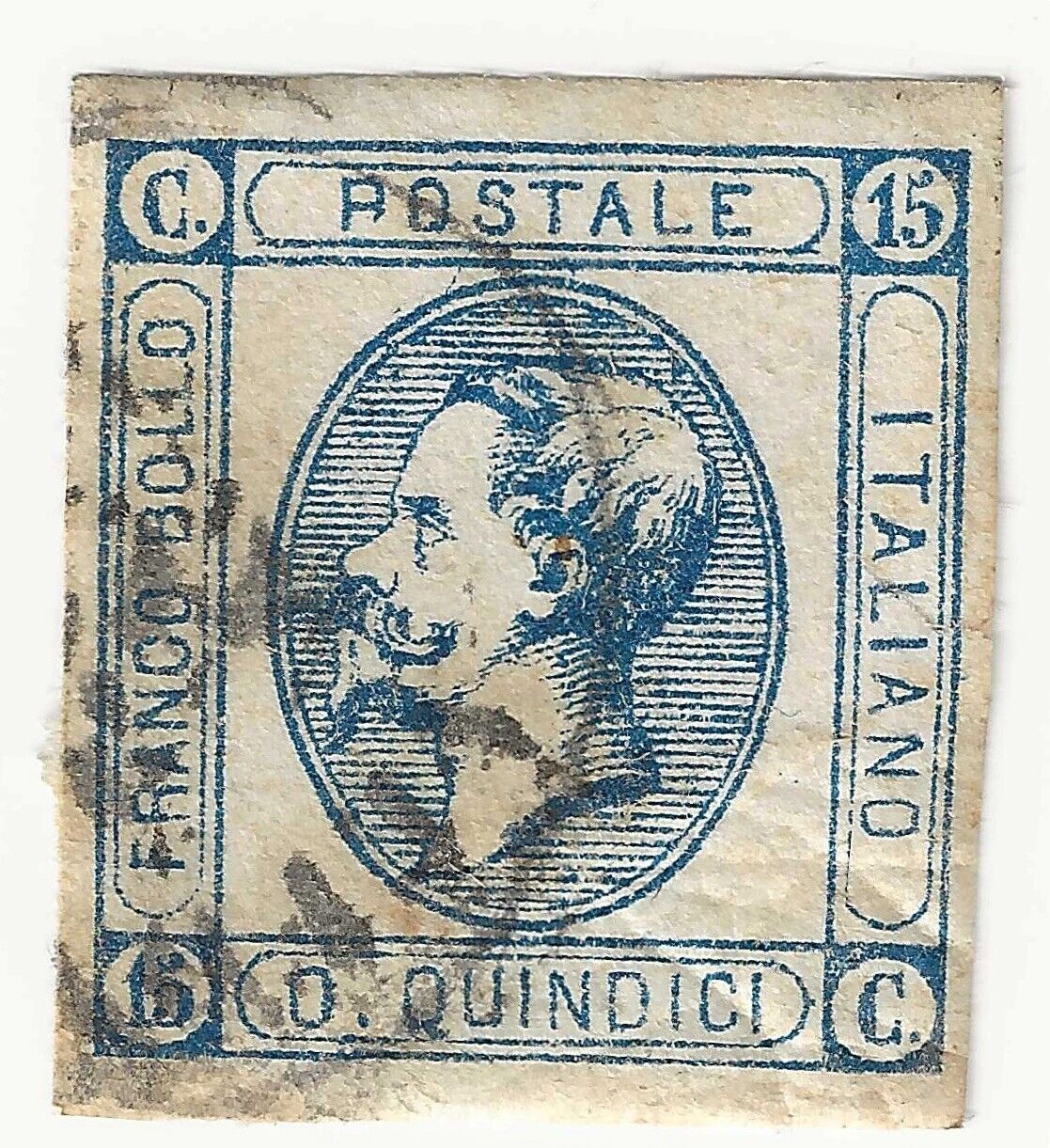 Regno d'Italia - 15 cent. litografico 1863 tipo I usato