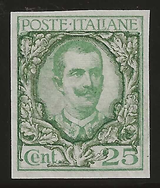 1926 Regno d'Italia - 25 cent. verde Floreale non dentellato MH*