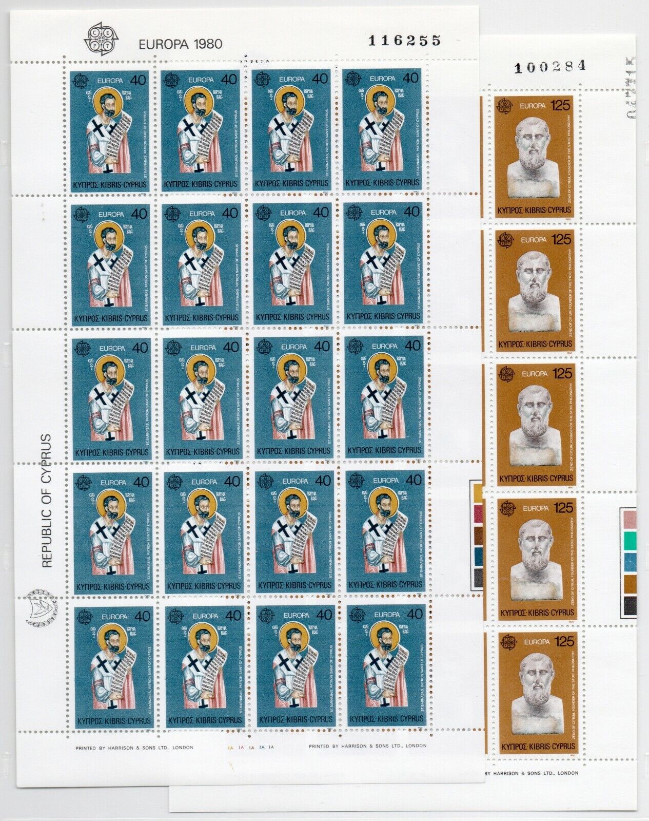 1980 - Europa CEPT (GIRO COMPLETO) - Personaggi celebri, Minifogli + BF MNH**