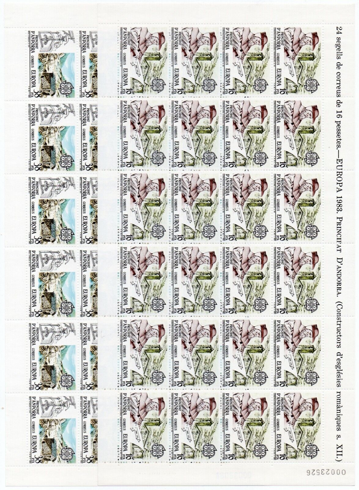 1983 - Europa CEPT (GIRO COMPLETO) - Opere genere umano, minifogli e fogli MNH**