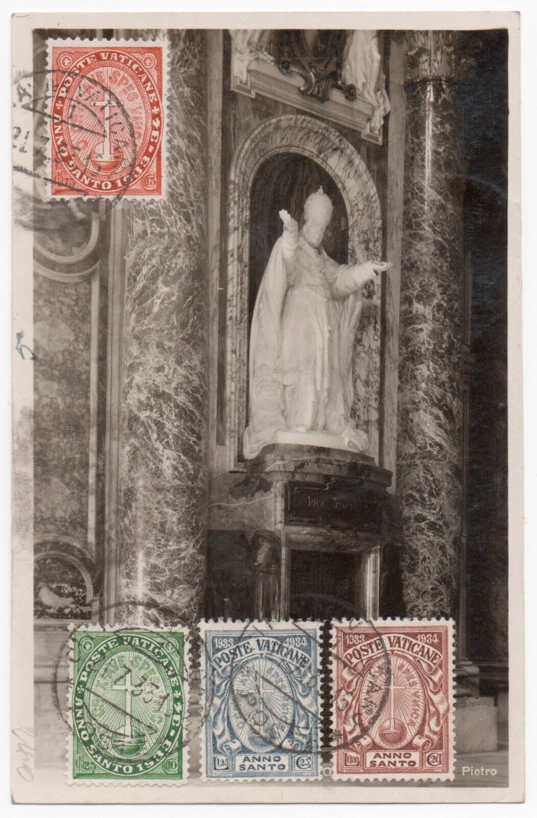 Vaticano - Serie completa Anno Santo 1933 su cartolina con annullo 21.7.33