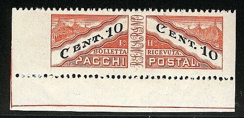 1945 San Marino - Postal parcels 10 cents. not serrated vertical MNH**