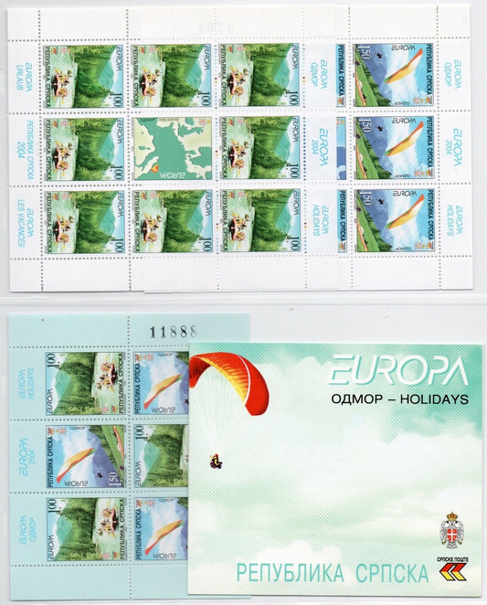 2004 - Europa CEPT (Bosnia serba) - Le vacanze, 3 minifogli + libretto MNH**