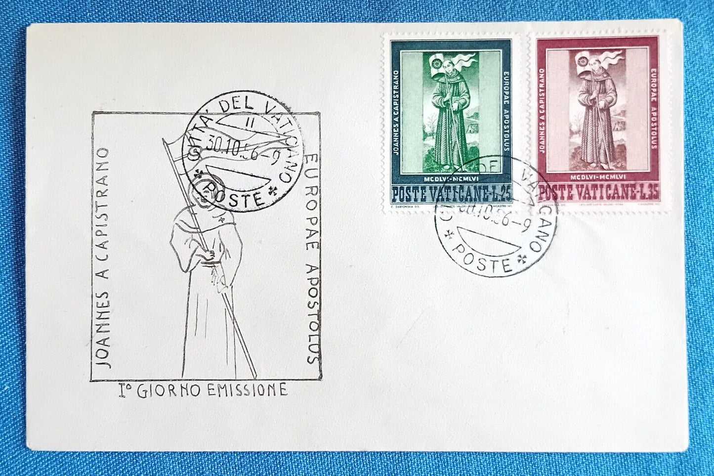 1956 Vaticano - Morte S. Giovanni da Capestrano, Busta FDC