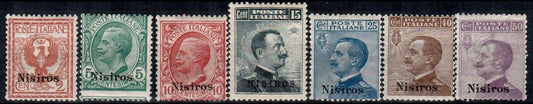 1912 Egeo (Nisiros) - Serie completa ordinaria Nisiro soprastampata MNH**