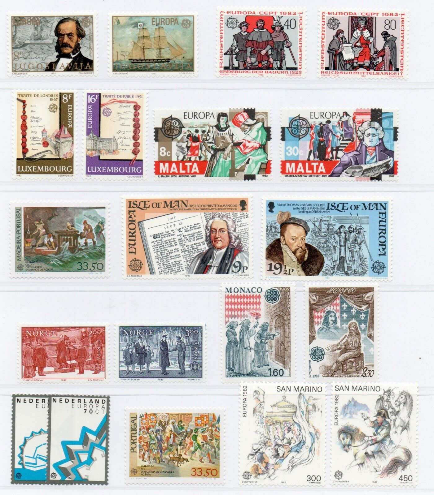 1982 - Europa CEPT (Anno completo) - Avvenimenti storici, 35 paesi, 71 v. MNH**