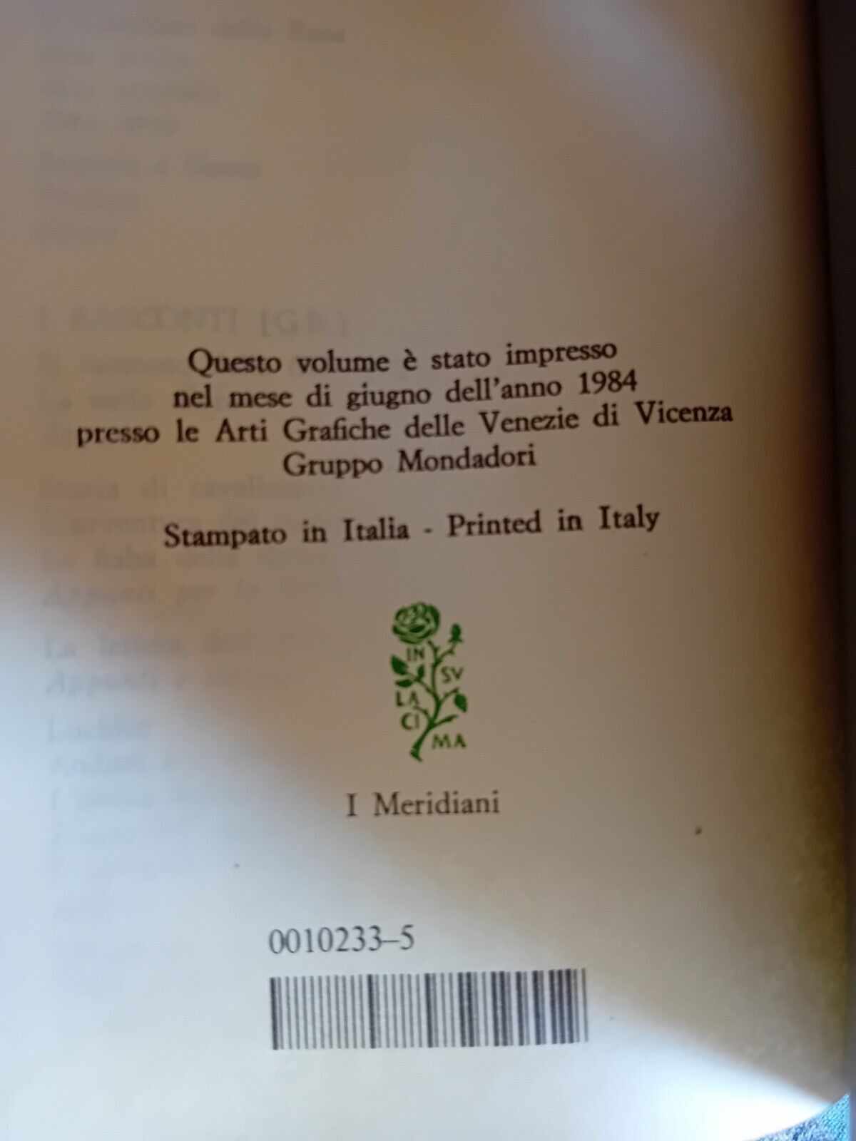 Hofmannsthal NARRATIONS AND POEMS - Meridiani Mondadori