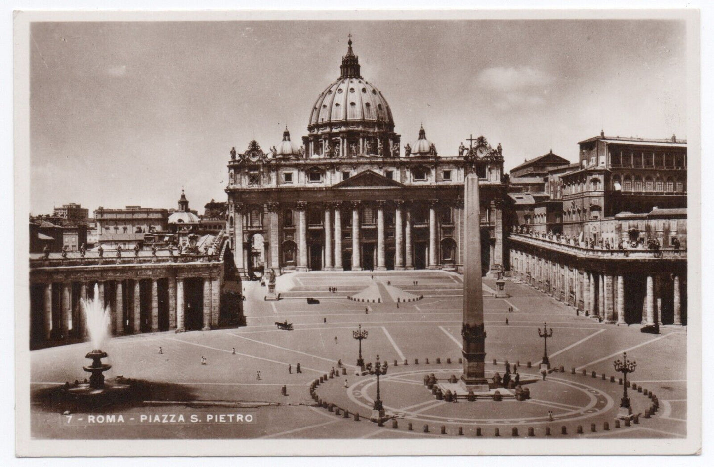 Vatican - 50 s. Armoiries papales violettes Pie XI 1929 isolées sur carte postale par Carrù