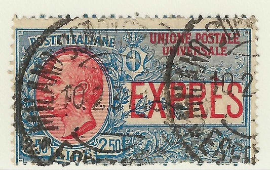 1925/26 Regno d'Italia - 2,50 L. Espresso stampa leggermente spostata usato