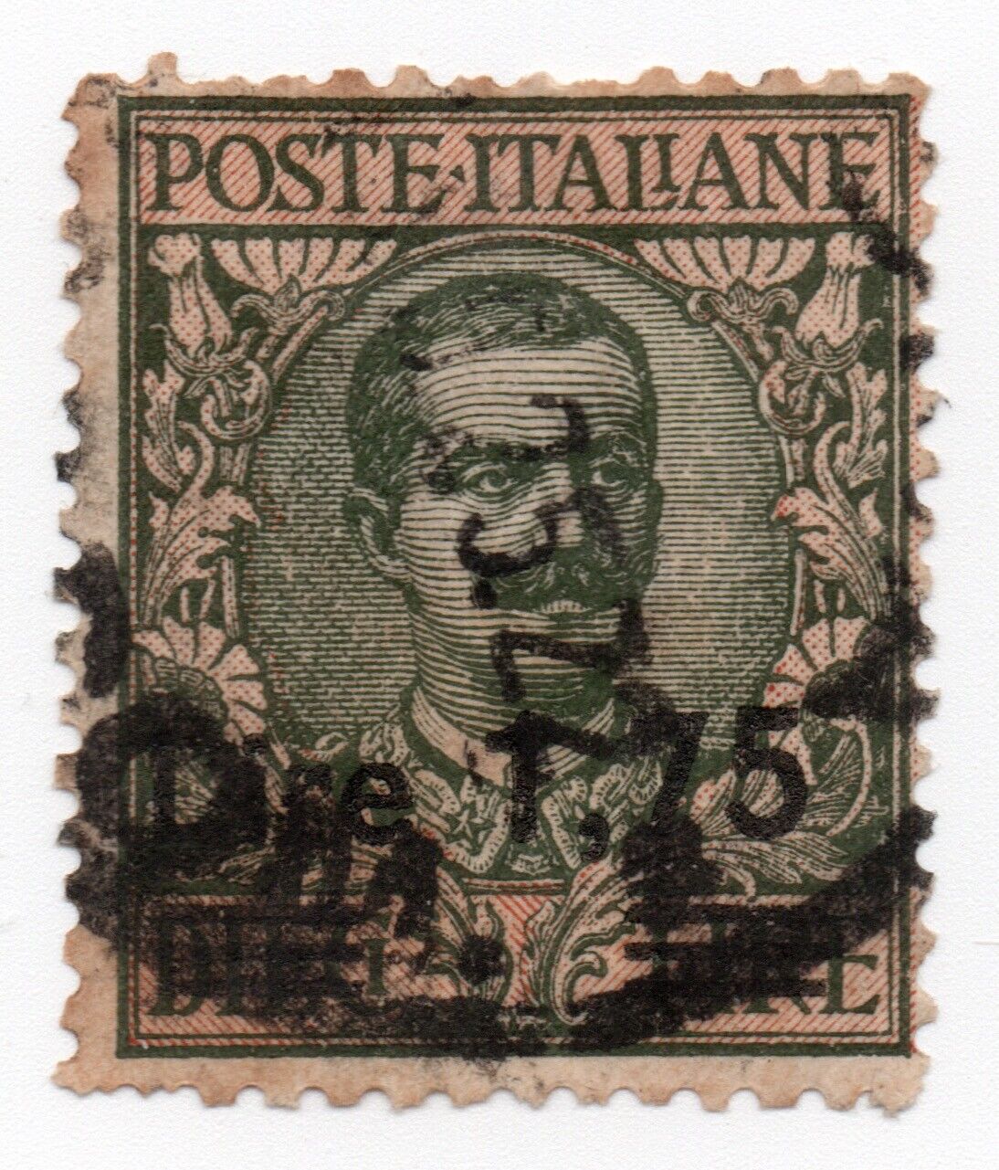 1924 - Regno d'Italia - 1,75 su 10 L. oliva e rosa usato