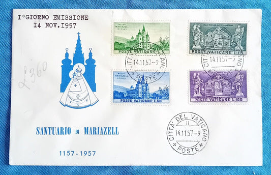 1957 Vaticano - Santuario di Mariazell, Busta FDC