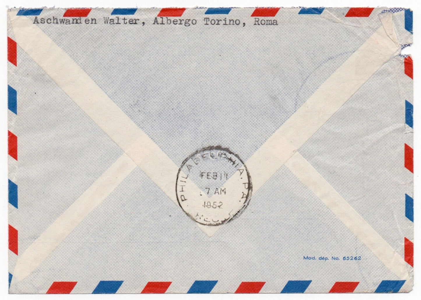 Vatican - 5 L. Chalcedon with 250 L. Archangel Airmail on envelope for the US