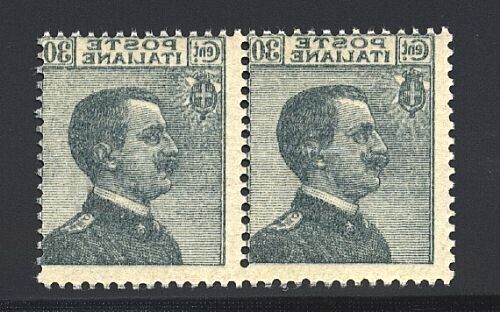 1925 Regno d'Italia - Coppia 30 c. Michetti grigio con forte decalco MNH**