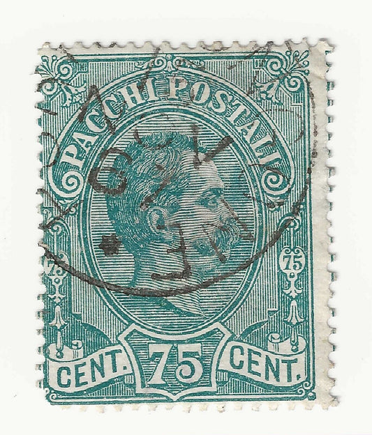 1884 Regno d'Italia - Pacchi Postali Umberto I, 75 cent. verde usato