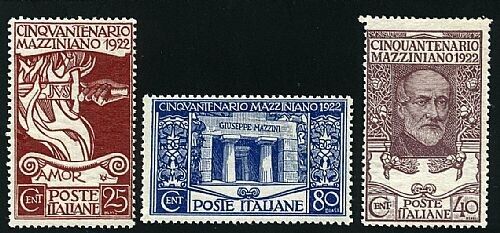 1922 Regno d'Italia - Serie completa Cinquantenario morte Mazzini MNH**