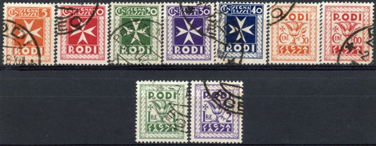 1934 Egeo emissioni generali - Serie completa Segnatasse "Rodi" usata