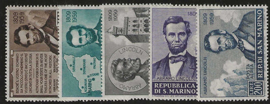 1959 San Marino - Serie completa Lincoln ordinaria + aerea MNH**