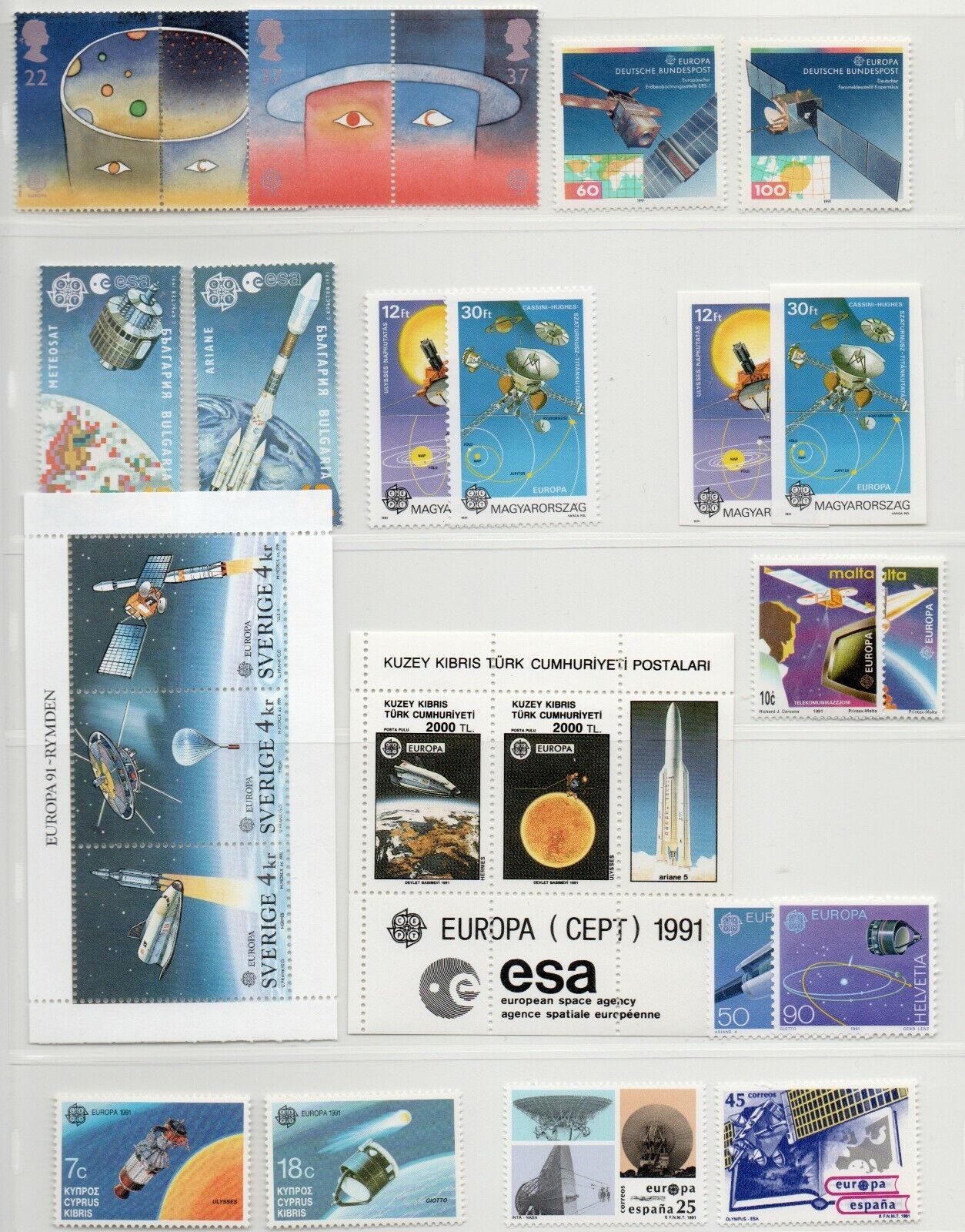 1991 - Europa CEPT (COMPLETO) - Europa spaziale, 40 paesi 82 v. 2 BF MNH