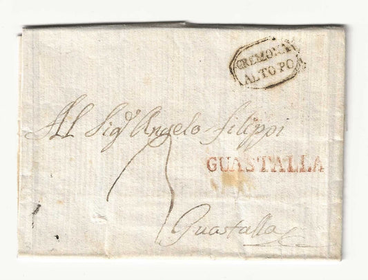 Lombardo Veneto - Prefilatelica del 1813 per Guastalla da Cremona con bolli