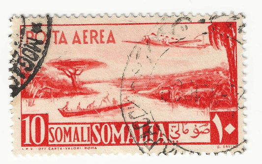 1950 Somalia A.F.I.S. (Colonie) - 10 s. arancio Posta aerea usato