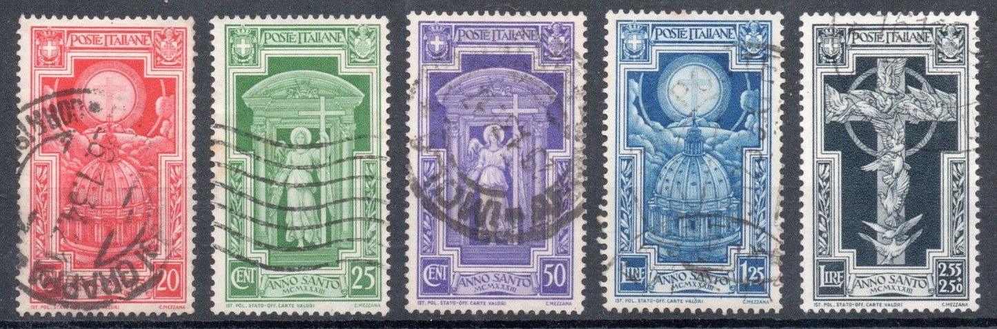 1933 - Regno d'Italia - Anno Santo 33-34, Serie completa 5 val. usati