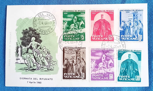 1960 Vaticano - Anno Mondiale del Rifugiato, Busta FDC